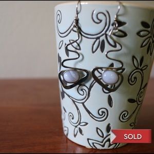 SOLD! Earrings Blue Lace Agate Silver Forest